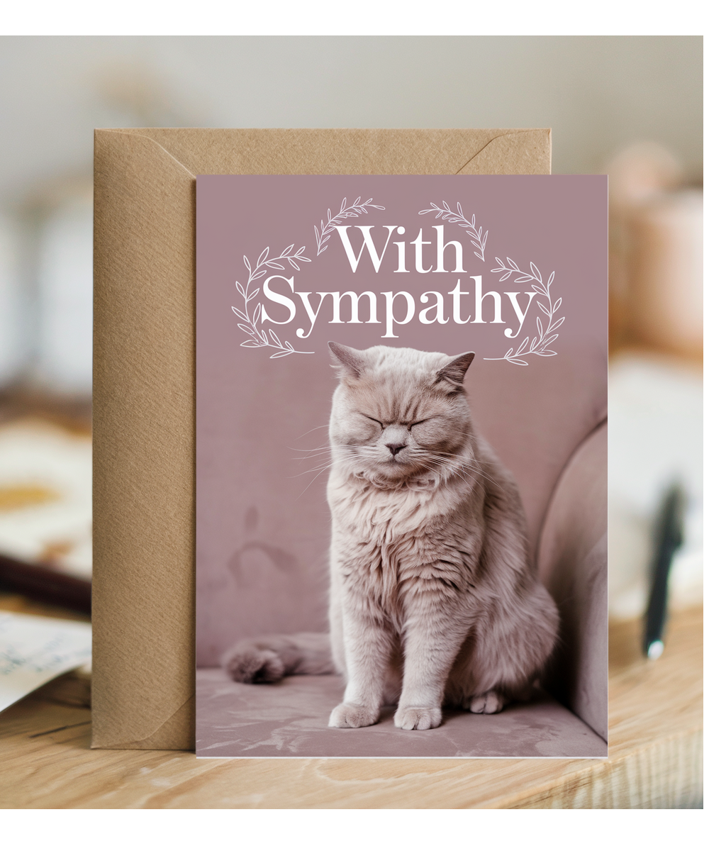 Sympathy with Cat Sitting Quietly