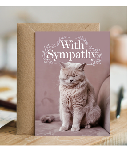 Sympathy with Cat Sitting Quietly