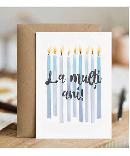 blue candles happy birthday La mulți ani! Romanian