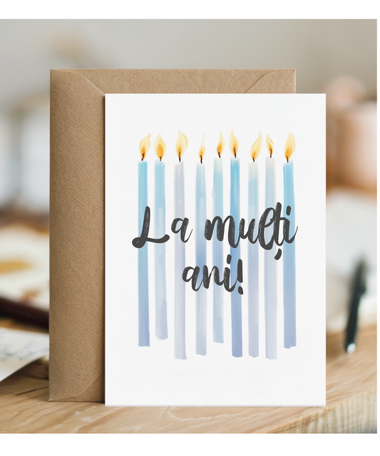blue candles happy birthday La mulți ani! Romanian