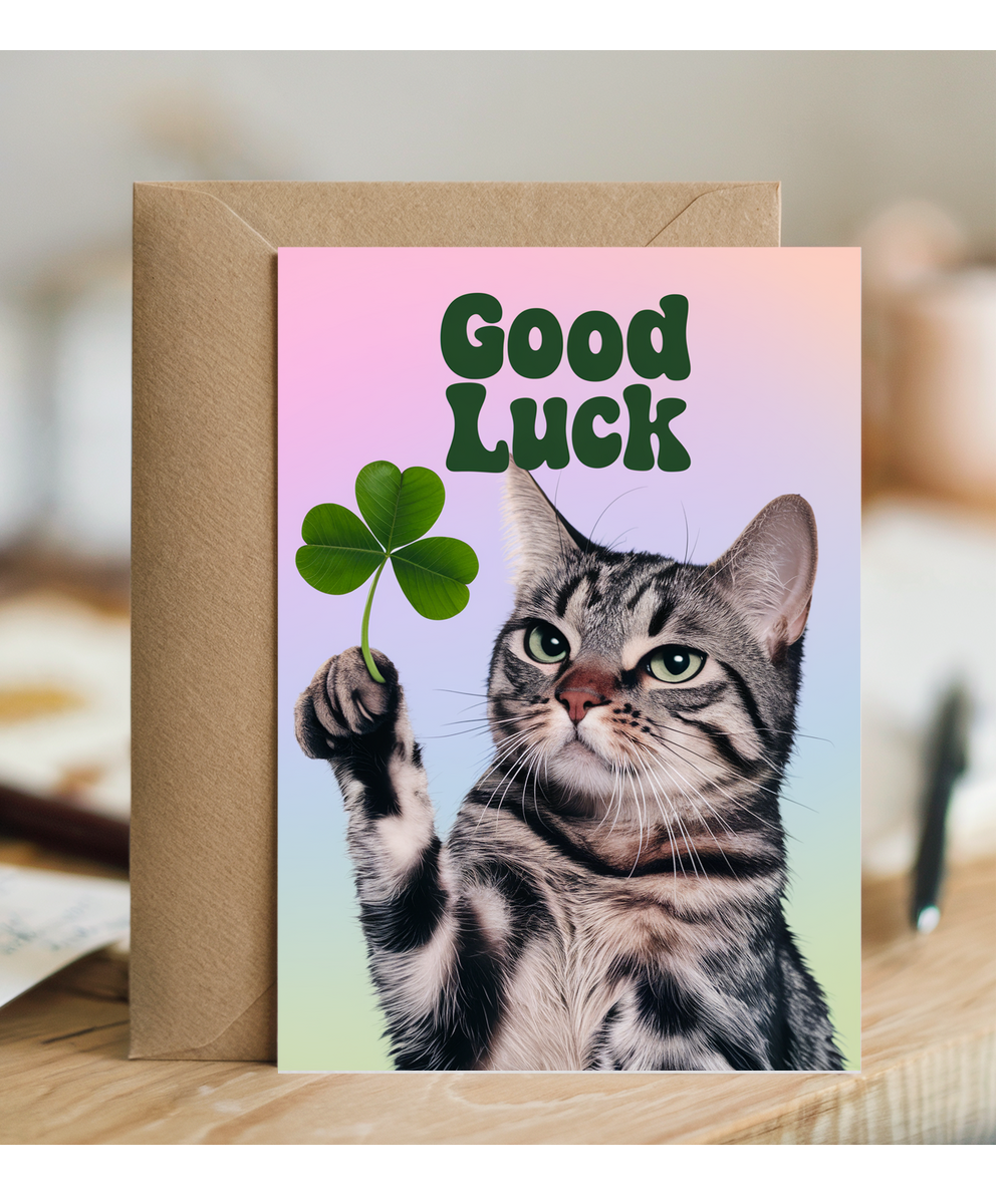 Good Luck with Cat with Lucky Charm