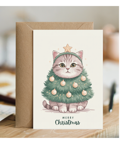 cat in christmas tree costume