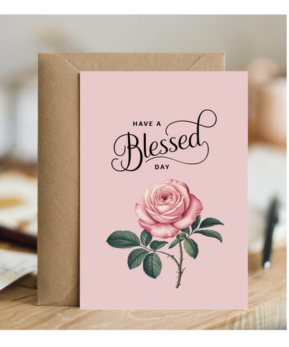 Have a Blessed Day Card thank you Christian