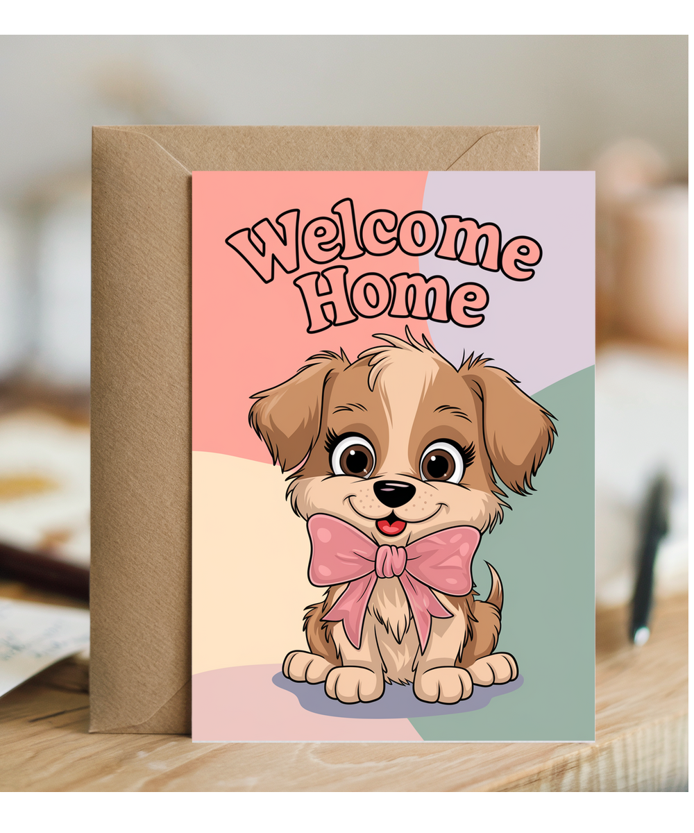 Welcome Home - Puppy with a Bow