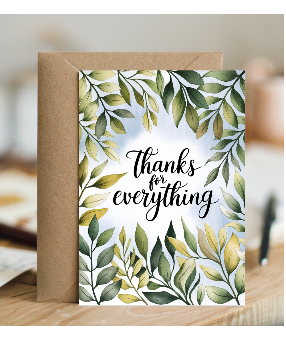Thanks for Everything Card for mum dad