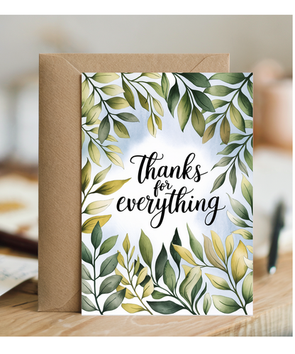 Thanks for Everything Card for mum dad
