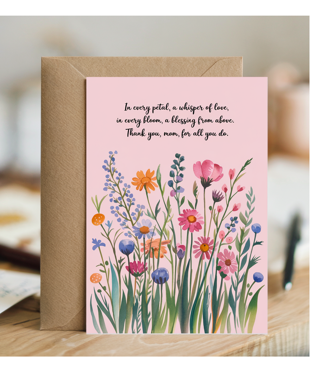 Mothers Day Card Thank you mum Traditional poem