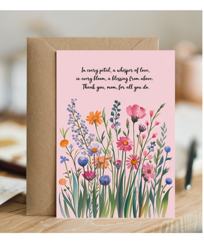 Mothers Day Card Thank you mum Traditional poem