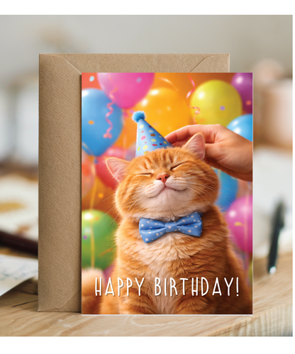 Happy Birthday Ginger Party Cat