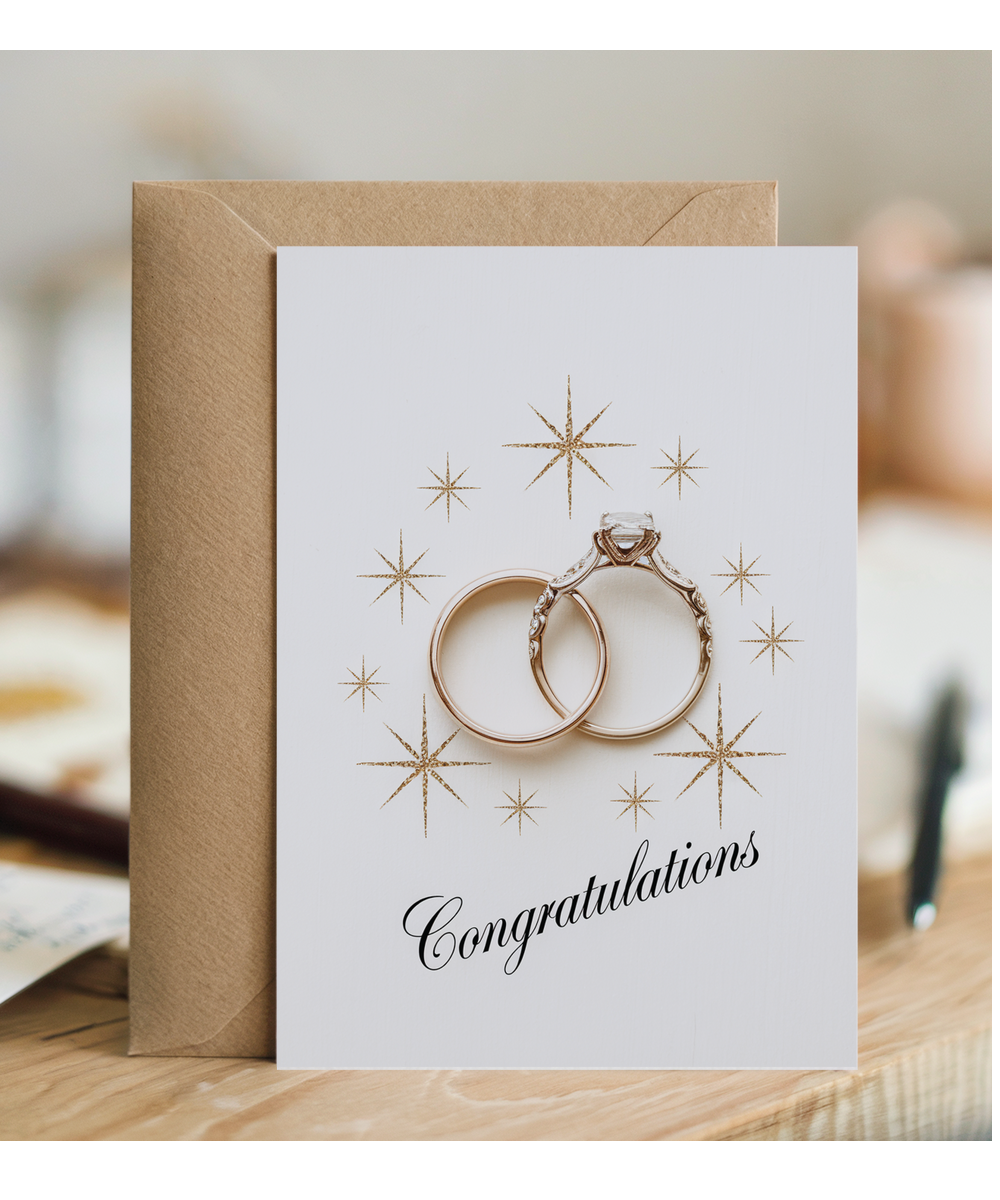 sparkling wedding rings congratulations