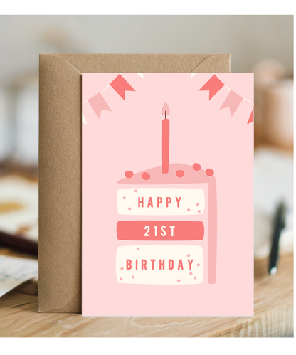 minimalistic girly Happy 21st Birthday