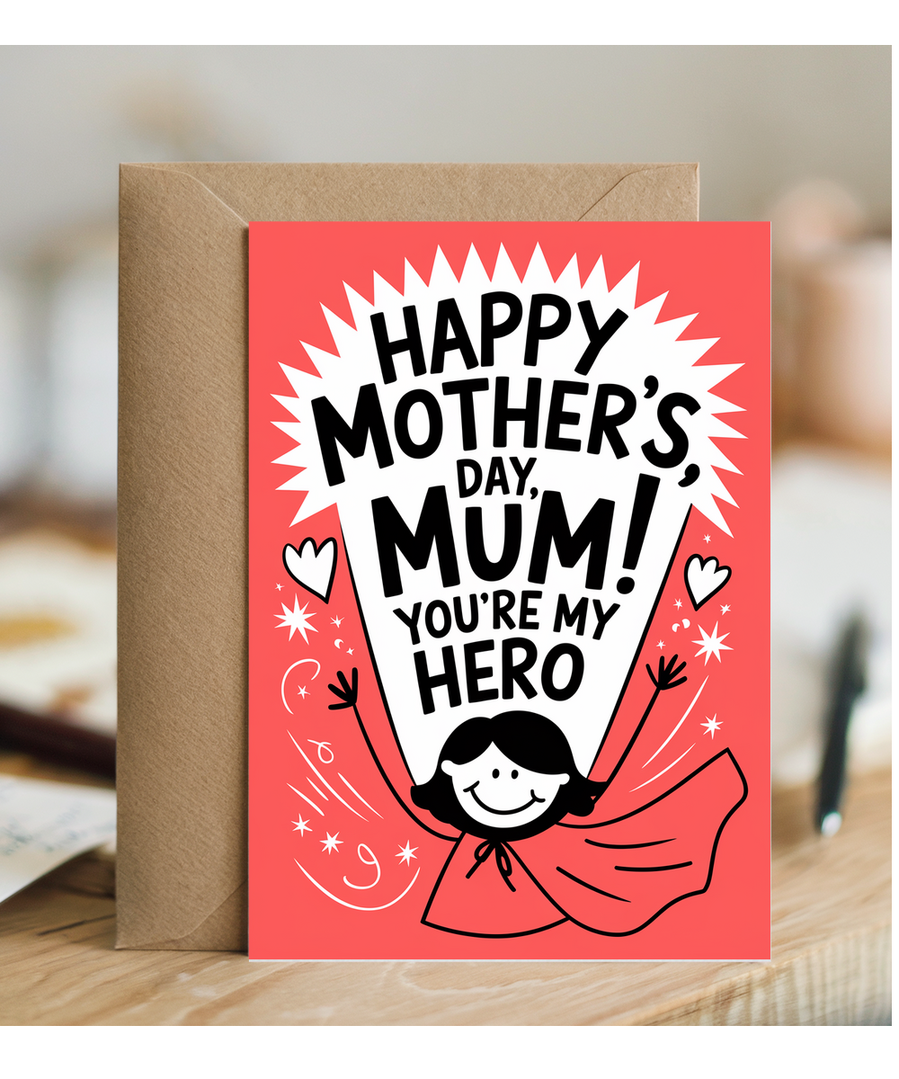 Mother's Day Card Mum You're My Hero from son
