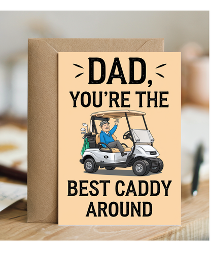 Funny Birthday Card for Dad Best Caddy Around taxi driver