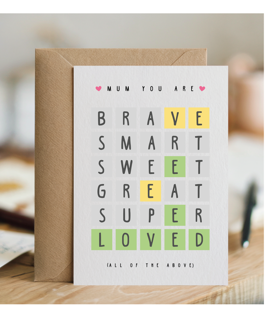 Mum You are Loved Word Game