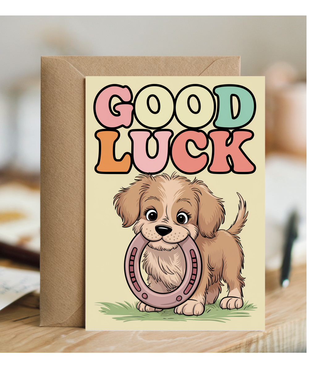 Good Luck - Puppy with a Horseshoe