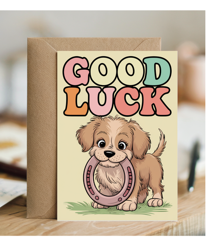 Good Luck - Puppy with a Horseshoe