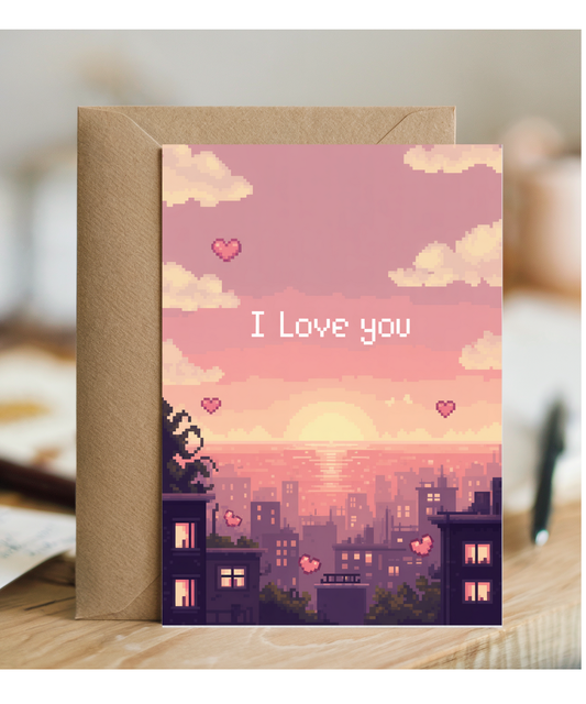 Valentines pixel i love you