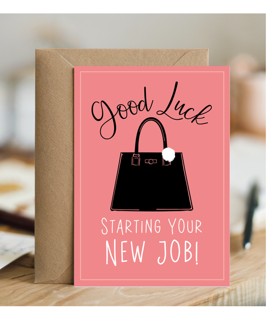 Good Luck Card for Her Starting Your New Job with Corporate Handbag