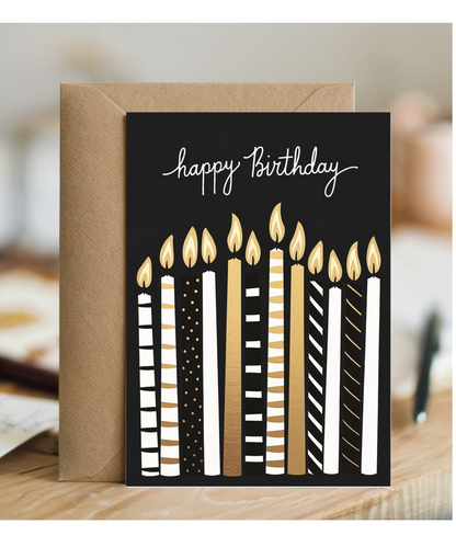 Happy Birthday Gold Candles For Him