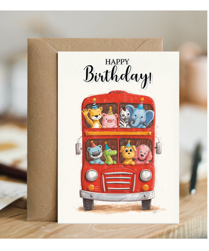 Happy Birthday animal bus