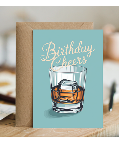 Birthday Cheers Card for Man husband Dad Whisky