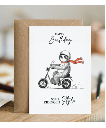 Happy birthday sloth still riding in style