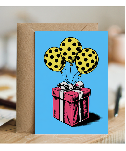 Pop Art Style Presents and Balloons