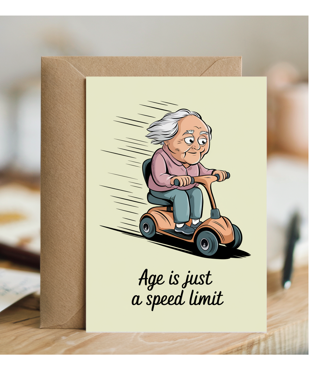 Funny Birthday Card Age is Just a Speed Limit