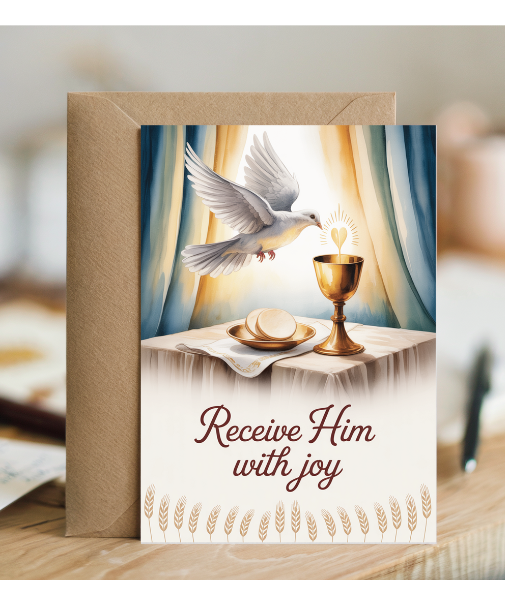 Receive him holy communion