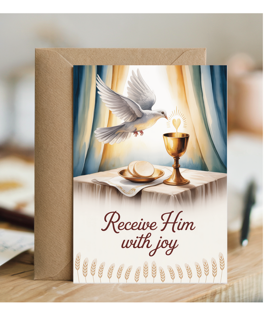 Receive him holy communion