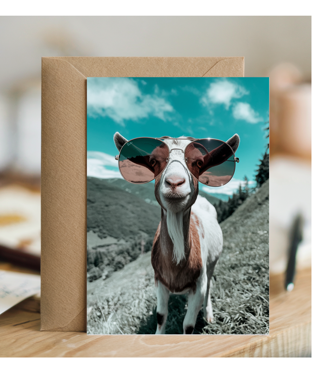 Goat with Oversized Sunglasses