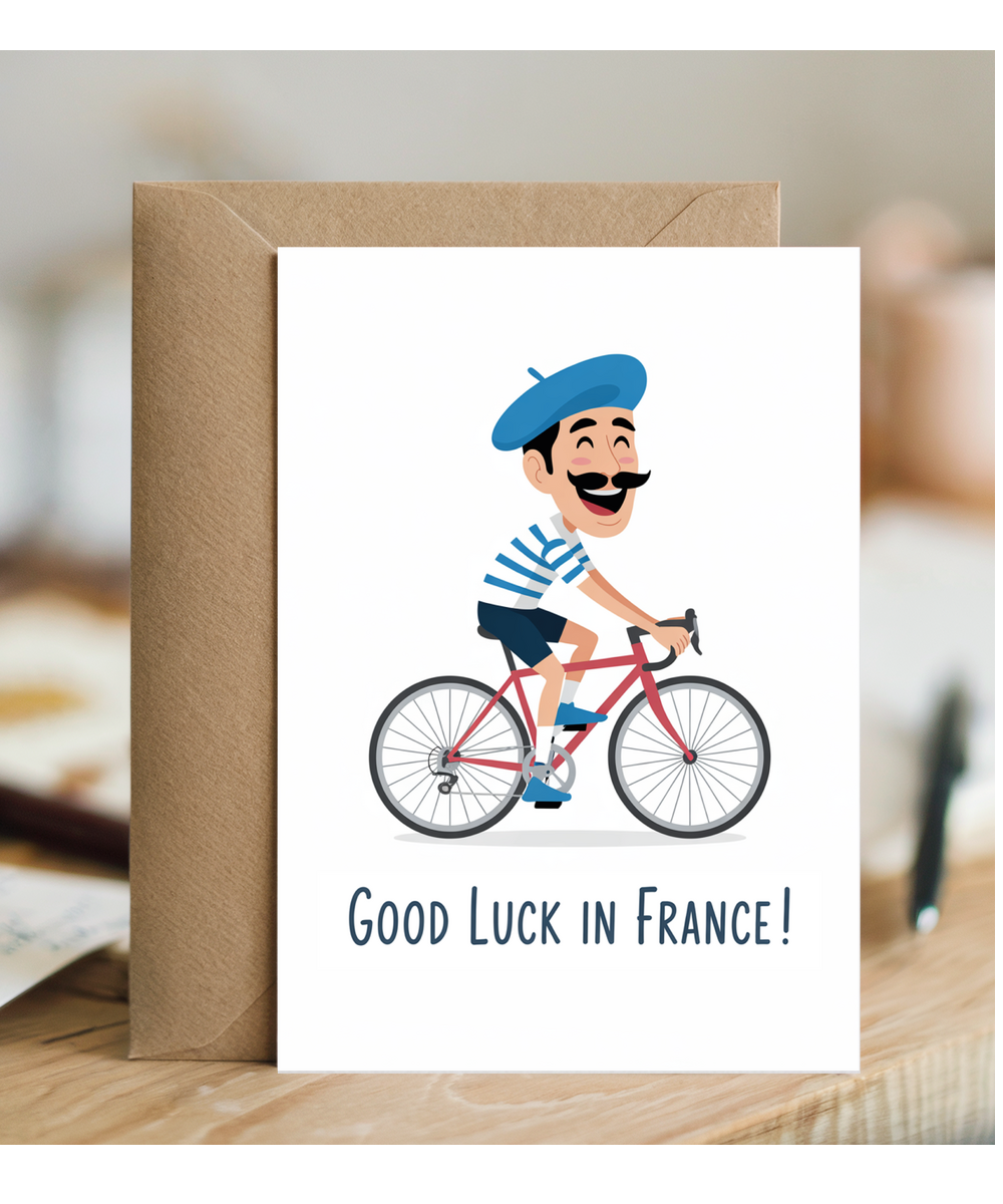 Good Luck Card for Cycling Tour Sports Trip Race in France
