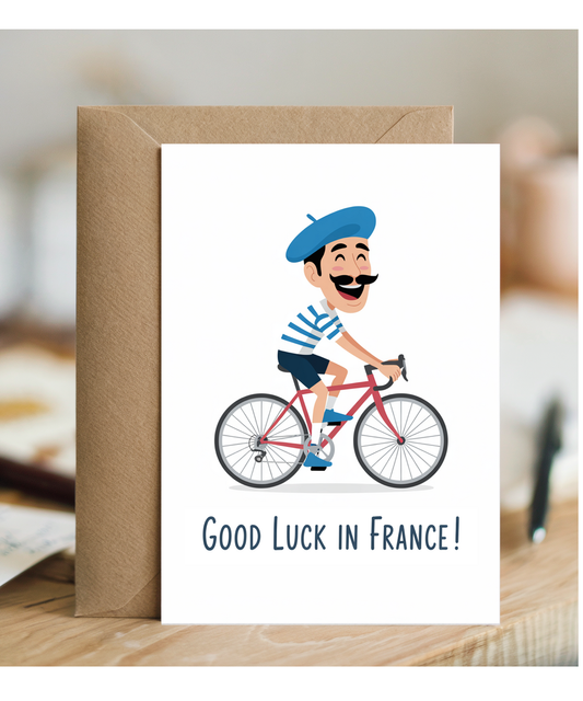 Good Luck Card for Cycling Tour Sports Trip Race in France