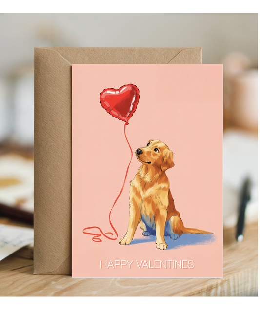 Valentines Golden retriever heart balloon
