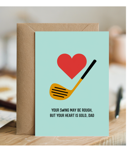 Happy Birthday Card Your Heart is Gold Golf for Dad