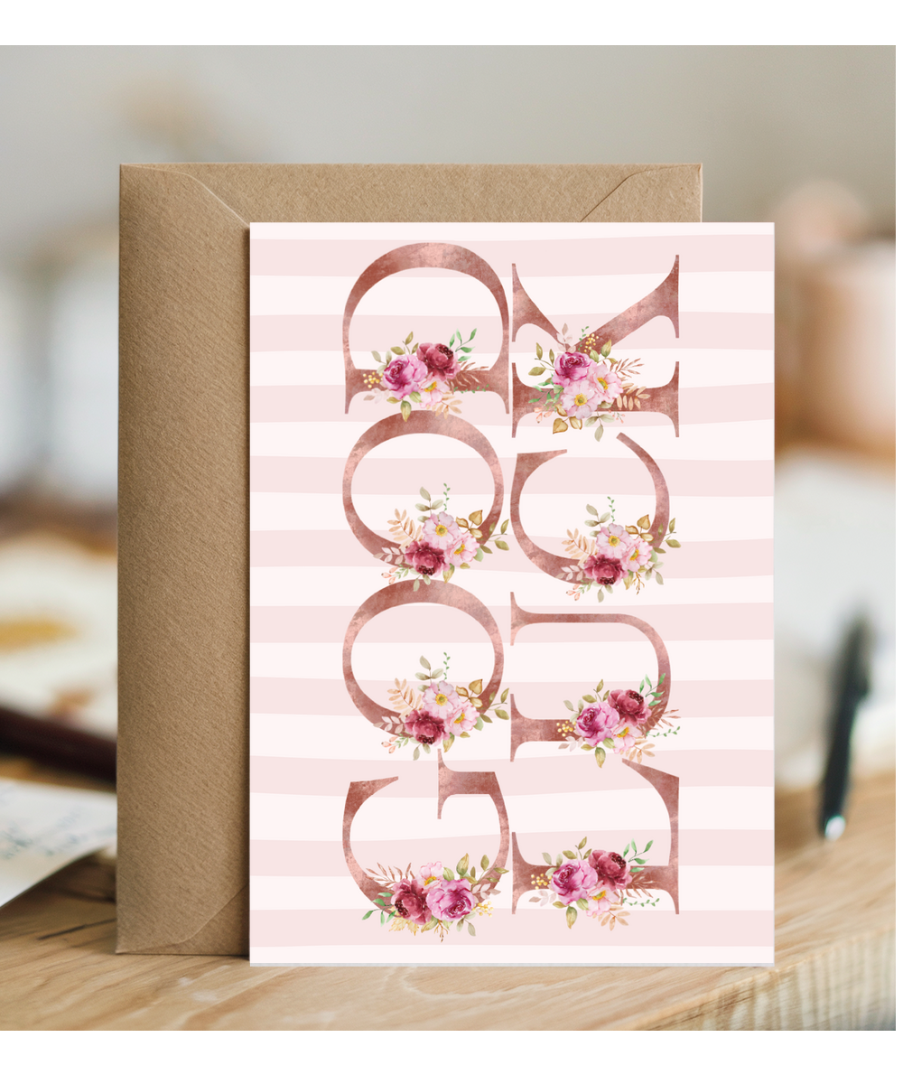 Good luck floral letters lansdcape