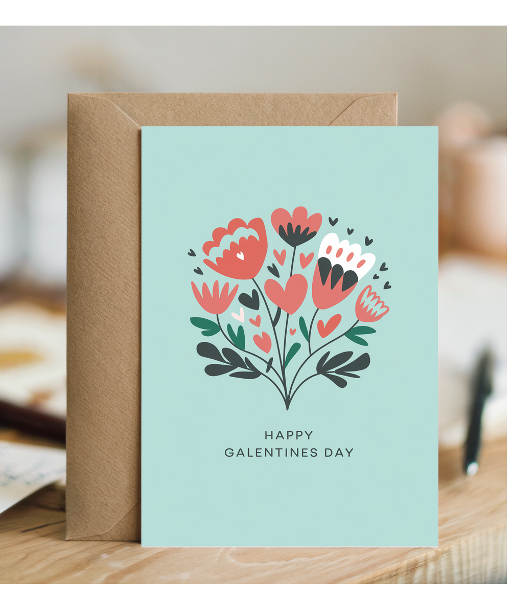 Happy Galentines Day Card Best Friends flowers