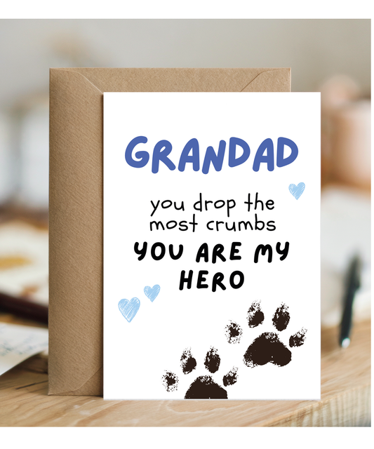 Funny Dog Grandad Birthday Card from the Dog You are My Hero