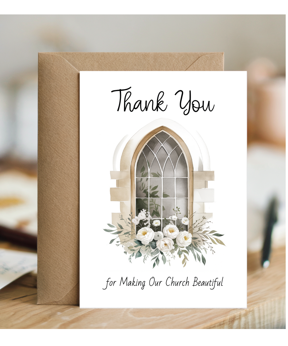 Church Florist Thank You Card for Making Our Church Beautiful