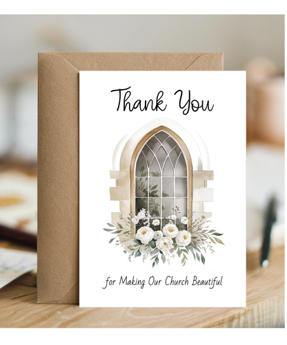 Church Florist Thank You Card for Making Our Church Beautiful