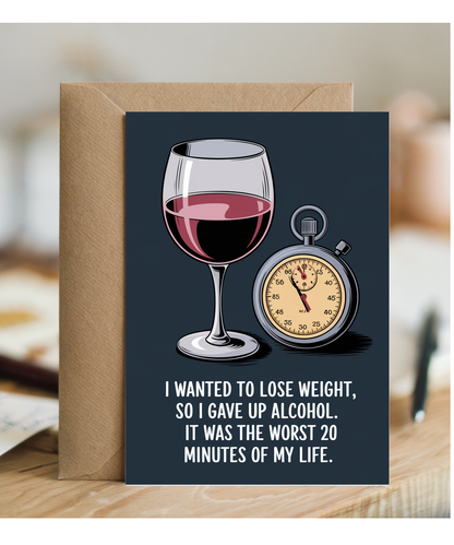 I wanted to lose weight, so I gave up alcohol. It was the worst 20 minutes of my life.