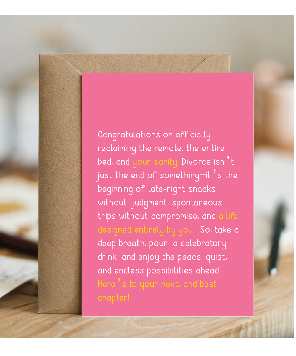 congratulation on your divorce