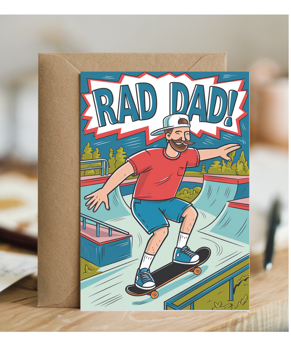 Father's day rad dad skateboarding