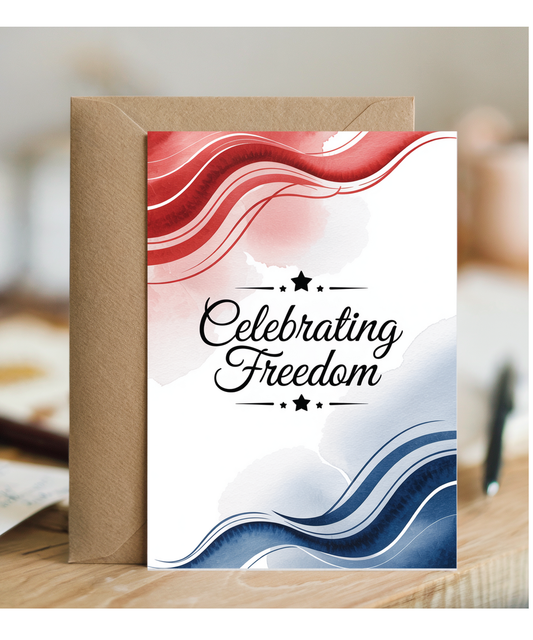 celebrating freedom Watercolour red and blue
