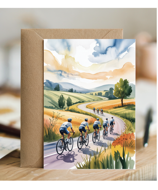 Watercolour Countryside Group Ride