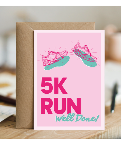 Motivational Well Done Card for Beginner Runner Completing 5km