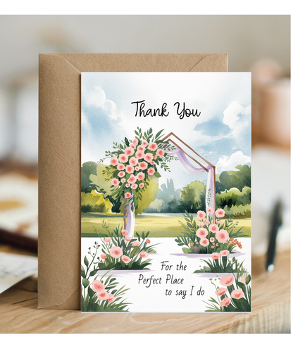 Wedding Ceremony Venue Thank You Card for the Perfect Place to Say I Do
