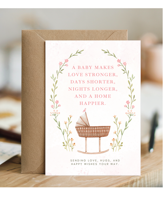 pregnancy card sending love, hugs, and happy wishes