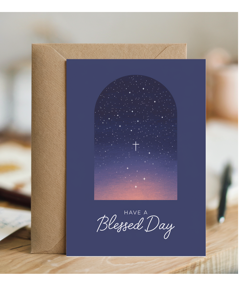 Have a Blessed Day Card Christianity Cross