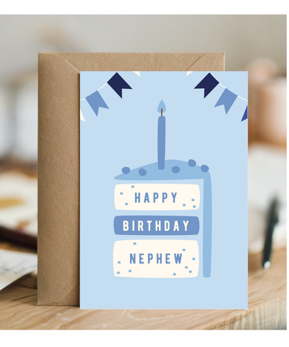 minimalistic male blue Happy Birthday Nephew